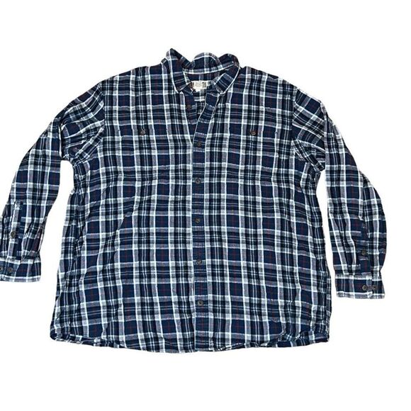 Duluth Trading Co. Blue Plaid Button Front Flannel - Picture 1 of 6